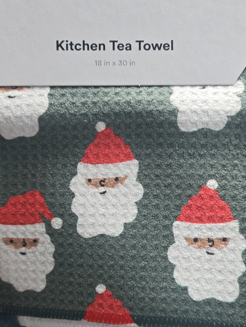Geometry Santa Santa Tea Towel- Nwt - 18x30